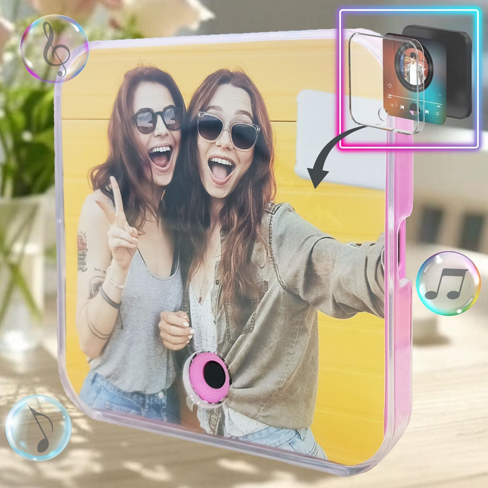 Fridge Magnet Music Personalised Photo,Customised Custom Songs Picture Insert, DIY Anniversary Unique Gifts For Couples Lovers Wedding Valentines Day, Birthday Her Girlfriend Boyfriend Wife Christmas - uniqicon