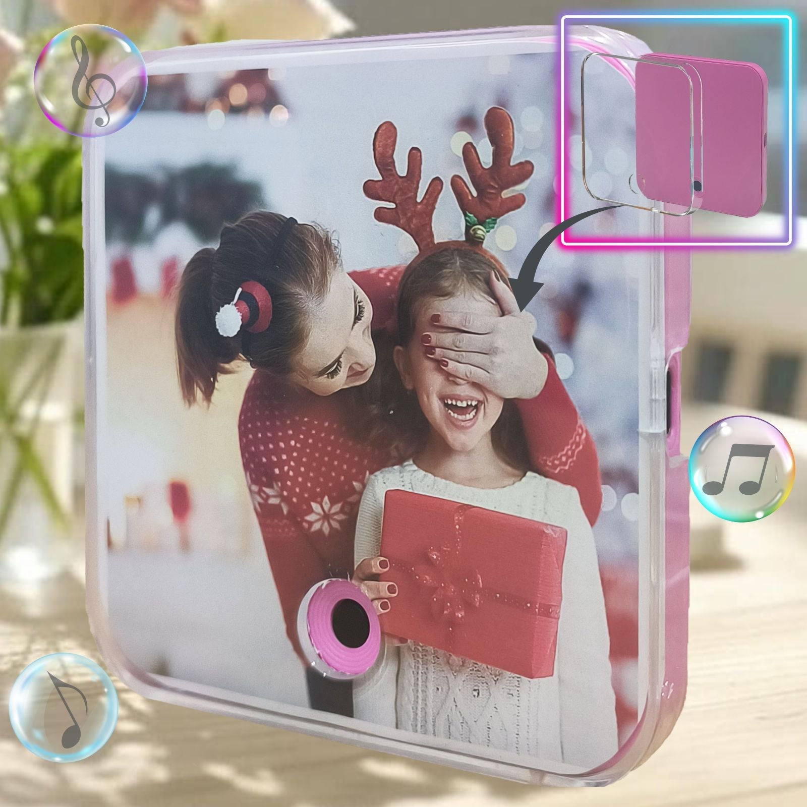 Fridge Magnet Music Personalised Photo,Customised Custom Songs Picture Insert, DIY Anniversary Unique Gifts For Couples Lovers Wedding Valentines Day, Birthday Her Girlfriend Boyfriend Wife Christmas - uniqicon