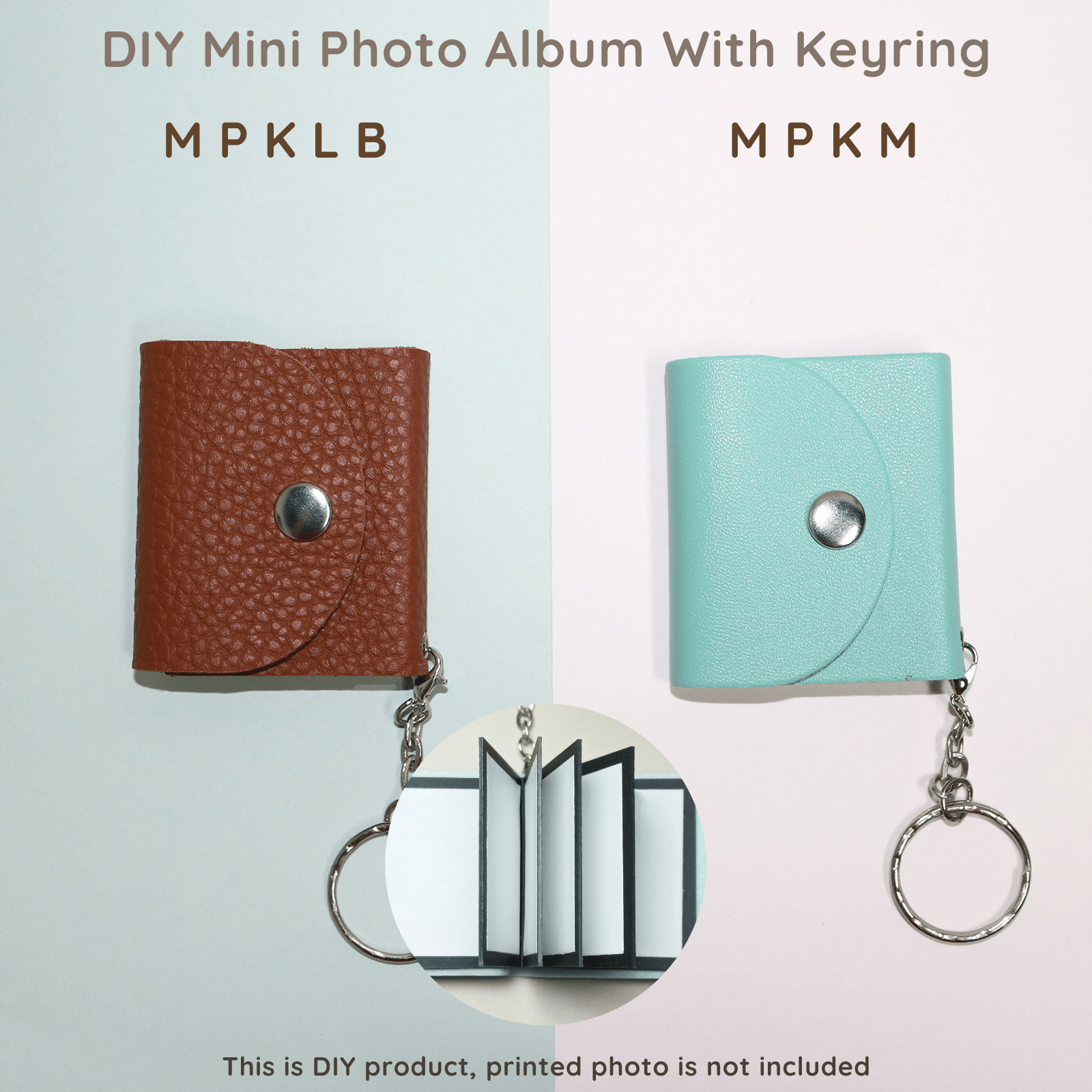 Mini Photo Keychain,Picture Keychains (White) Personalized Album for Family, Boyfriend, Couples, Dog, Friends - uniqicon