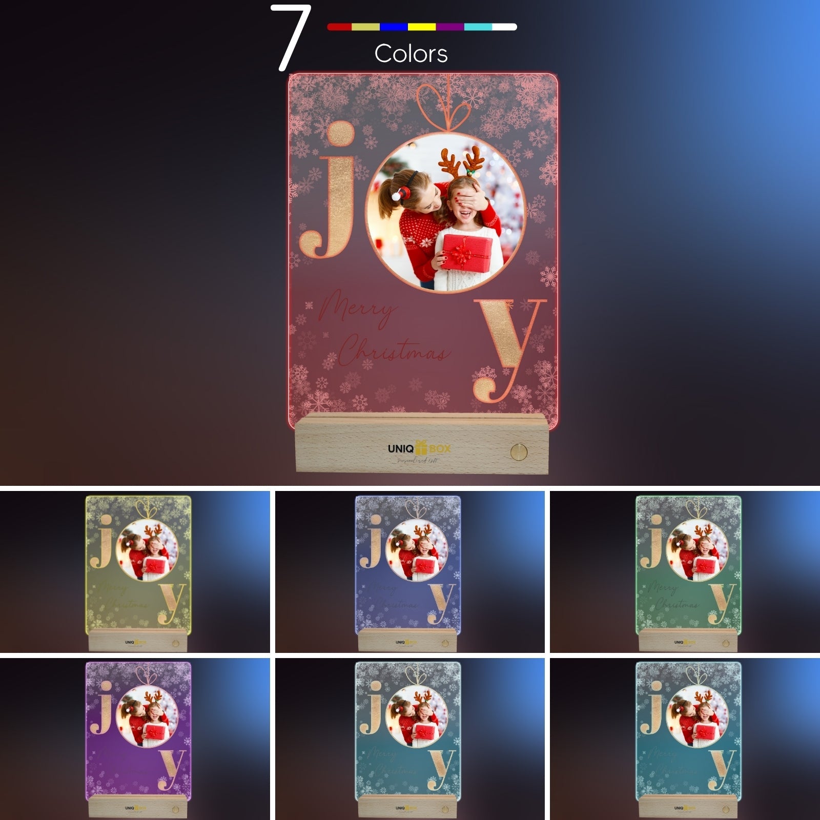 Customised Acrylic Plaque with Lights,Christmas Family Photo Frames Present for Daughter Son from Daddy Mum,Personalised Picture Frame for Grilfriend Boyfriend,Best Friend Gift Ideas - uniqicon