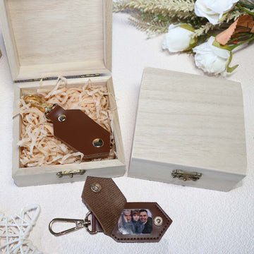 DIY Picture Key Chains,Custom Keychain With Picture, Llaveros(Dark Brown) Personalizados Customized Keychain Gifts For Women Boyfriend Husband Mens