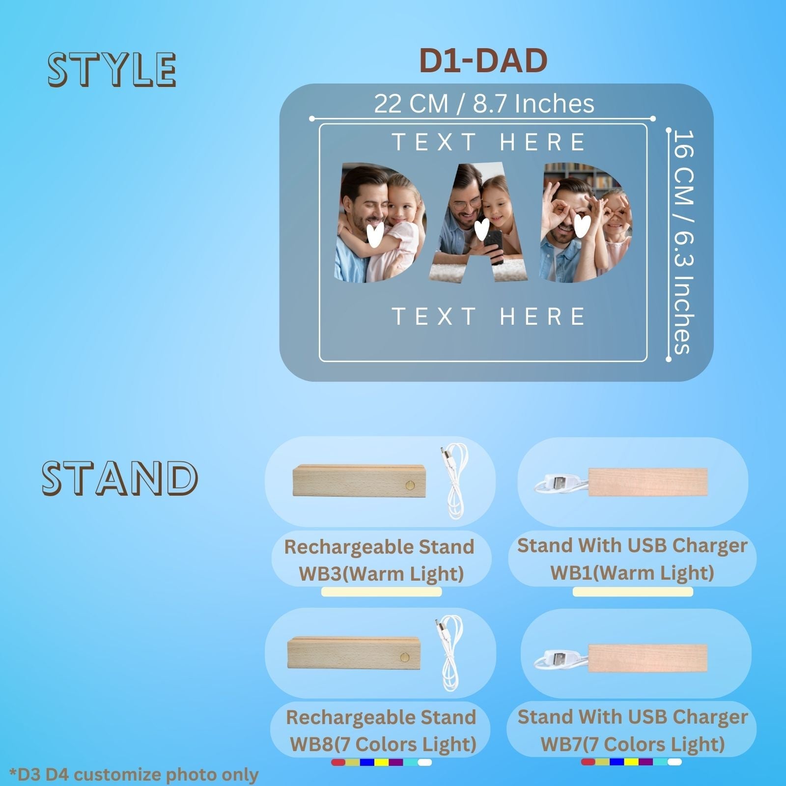 Father's Day Gifts for Dad, The Best Personalised Birthday Presents from Daughter Son for Daddy with Photo Frame - uniqicon