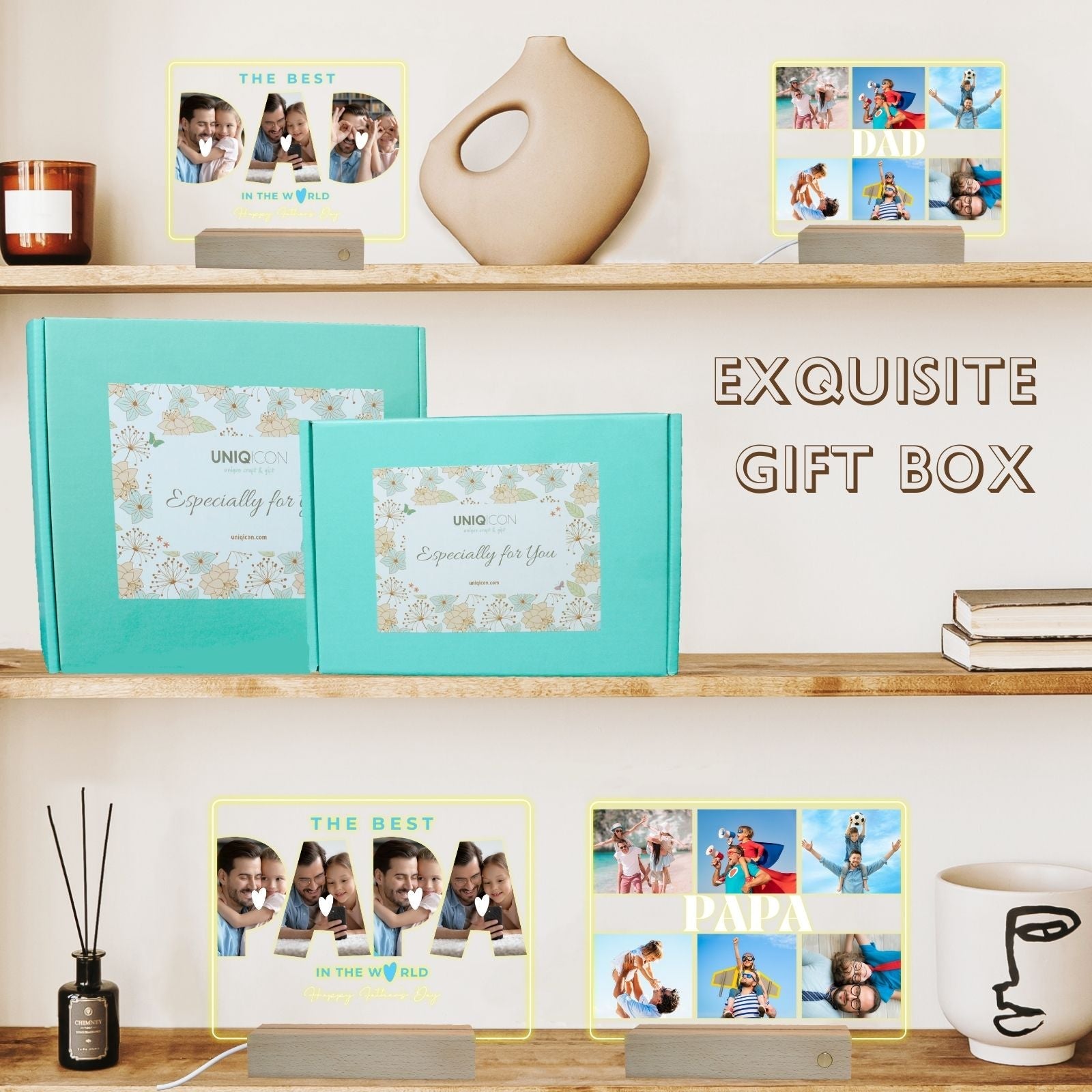 Father's Day Gifts for Dad, The Best Personalised Birthday Presents from Daughter Son for Daddy with Photo Frame - uniqicon