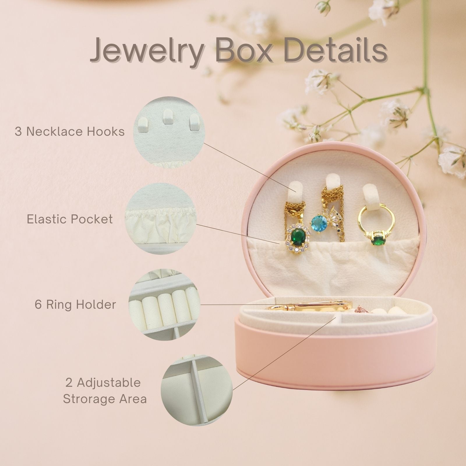Personalised Travel Jewellery Organiser,Small Holiday Essentials Presents Box Gift,Travel Small Organiser Gift,Holiday Essentials Presents - uniqicon