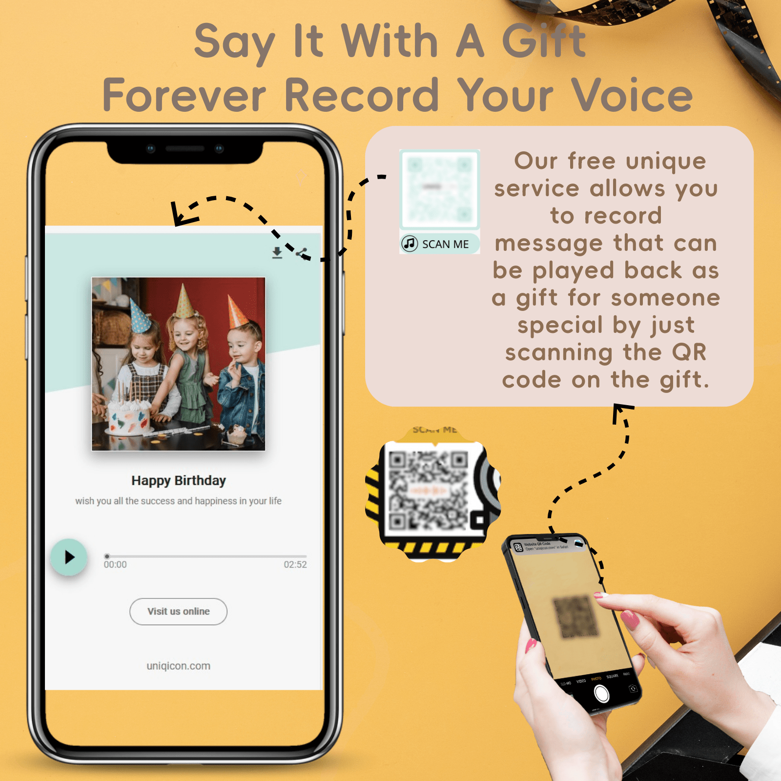 Personalized Customized Memory Retro Camera Film HD Photo Album Film Roll Keychain F2 Voice Message Creative Birthday Valentine Christmas Graduation Friend Anniversary Gift Souvenir Customized Handmade - uniqicon