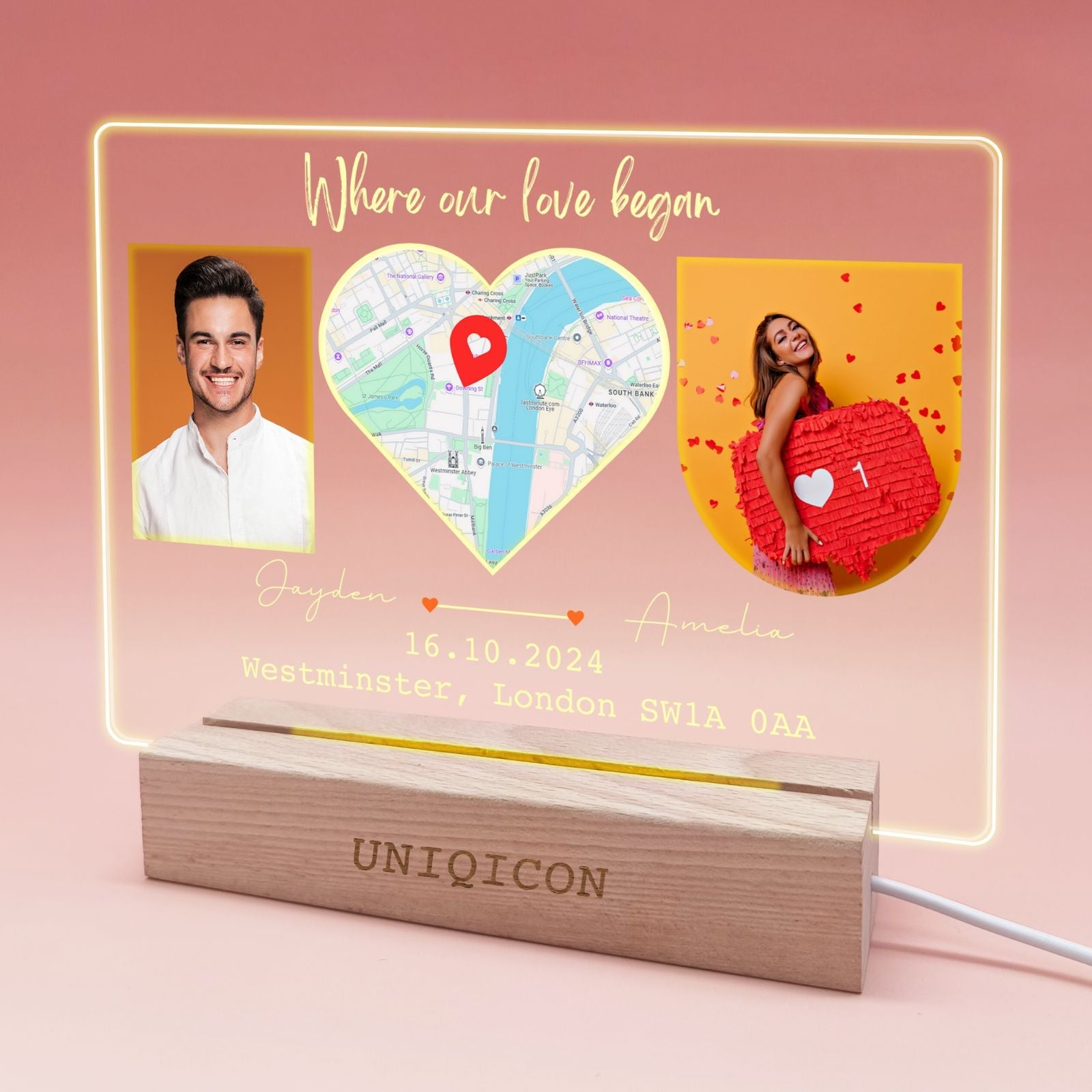 uniqicon Spotify Plaque QR Code music Acrylic picture frames Birthday Personalized Gifts for boyfriend women him sister - uniqicon